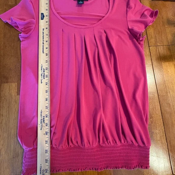 Women's Flutter Sleeve Shirt Size S Raspberry Pink Style & Co. - Picture 8 of 9